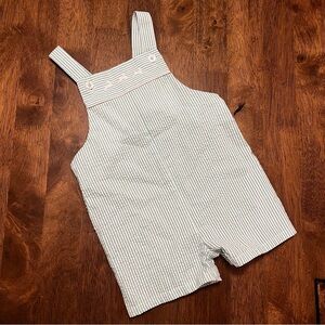 Starting Out Classic Striped Green Seersucker JonJon Overalls 18 Months Bunnies